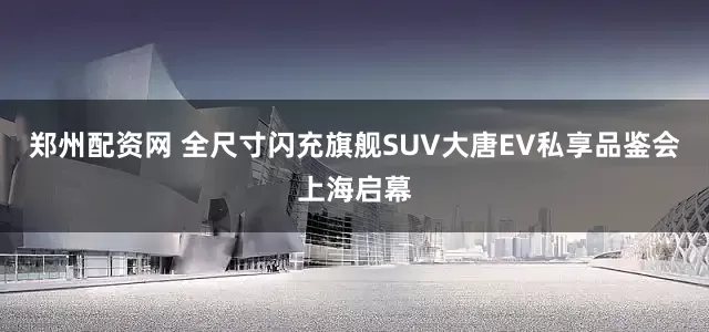 郑州配资网 全尺寸闪充旗舰SUV大唐EV私享品鉴会上海启幕
